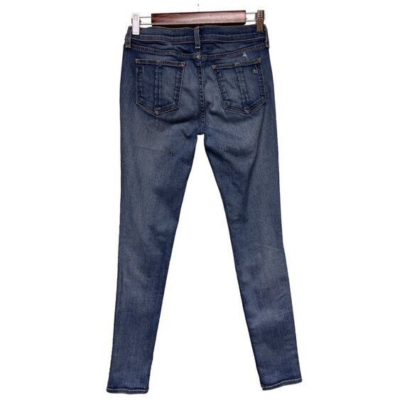 Rag & Bone Skinny Distressed Destroyed Denim Blue Jeans Women's Size 27 - Picture 2 of 13